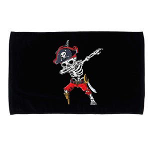 Dabbing Skeleton Pirate Halloween Jolly Roger Microfiber Hand Towel