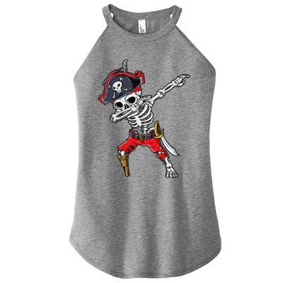 Dabbing Skeleton Pirate Halloween Jolly Roger Women’s Perfect Tri Rocker Tank