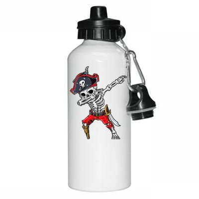 Dabbing Skeleton Pirate Halloween Jolly Roger Aluminum Water Bottle 