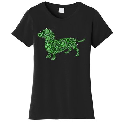 Dachshund St Patricks St Patricks Lucky Dog Irish Shamrock Women's T-Shirt