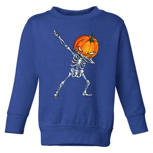 Dabbing Skeleton Pumpkin JackOLantern Halloween Gift Toddler Sweatshirt