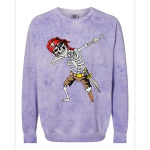 Dabbing Skeleton Pirate Halloween Kids Jolly Roger Pirate Colorblast Crewneck Sweatshirt