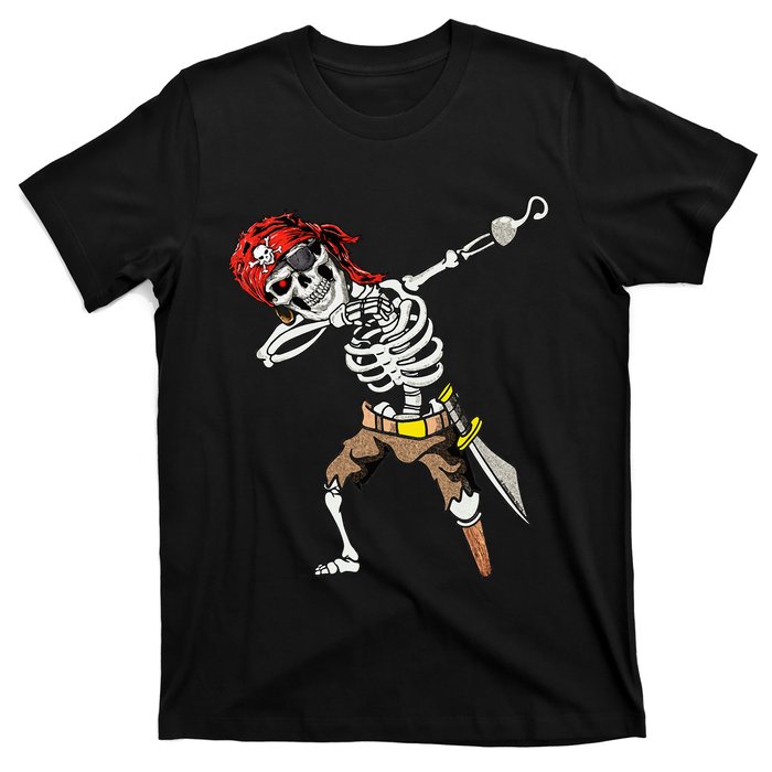 Dabbing Skeleton Pirate Halloween Kids Jolly Roger Pirate T-Shirt