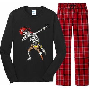 Dabbing Skeleton Pirate Halloween Kids Jolly Roger Pirate Long Sleeve Pajama Set