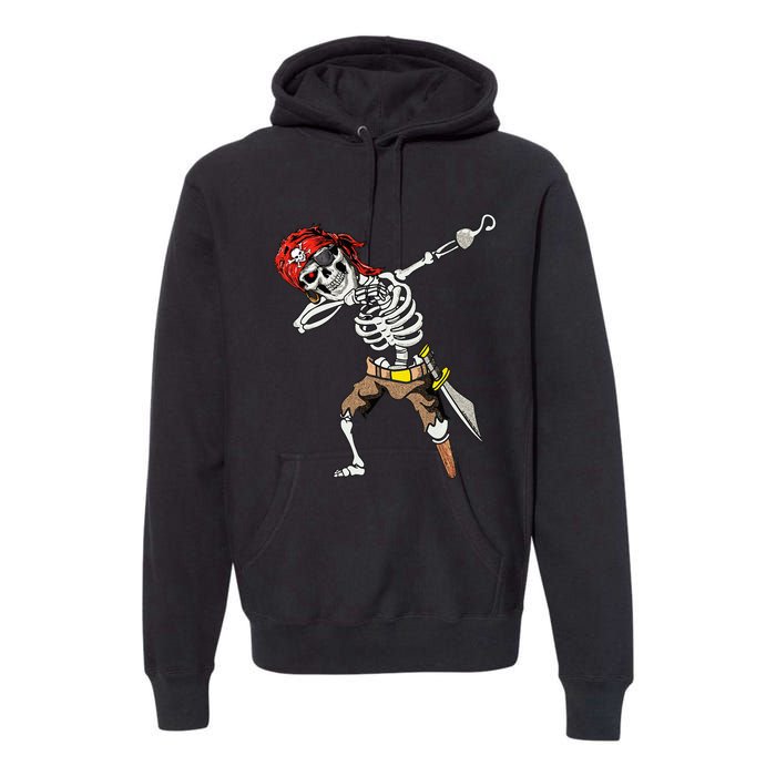 Dabbing Skeleton Pirate Halloween Kids Jolly Roger Pirate Premium Hoodie