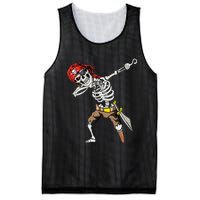 Dabbing Skeleton Pirate Halloween Kids Jolly Roger Pirate Mesh Reversible Basketball Jersey Tank