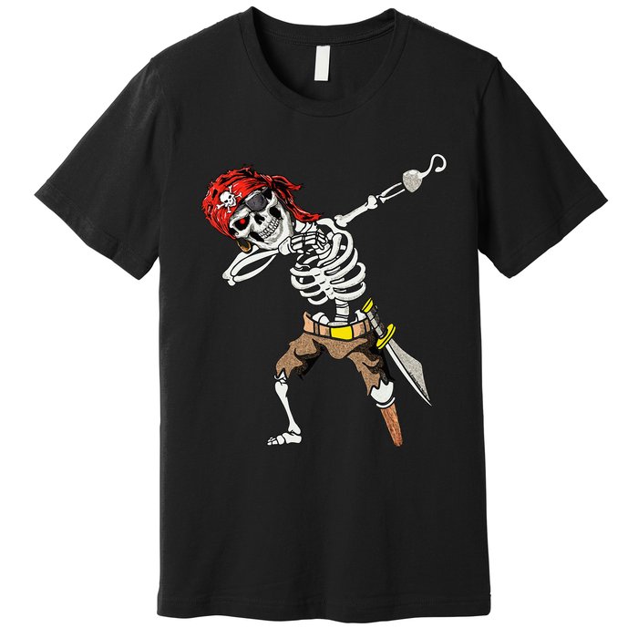 Dabbing Skeleton Pirate Halloween Kids Jolly Roger Pirate Premium T-Shirt