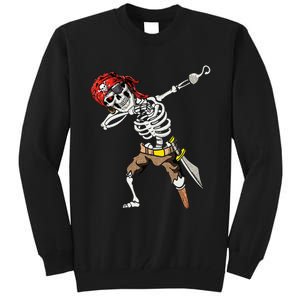 Dabbing Skeleton Pirate Halloween Kids Jolly Roger Pirate Tall Sweatshirt