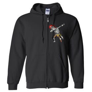 Dabbing Skeleton Pirate Halloween Kids Jolly Roger Pirate Full Zip Hoodie