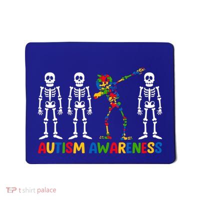Dabbing Skeleton Pumpkin Autism Awareness Funny Halloween Gift Mousepad