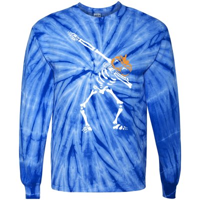 Dab Skeleton Pumpkin Head Jack O Lantern Halloween Humor Gift Tie-Dye Long Sleeve Shirt