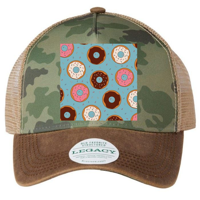 Donut Sweet Pastries Pattern Legacy Tie Dye Trucker Hat