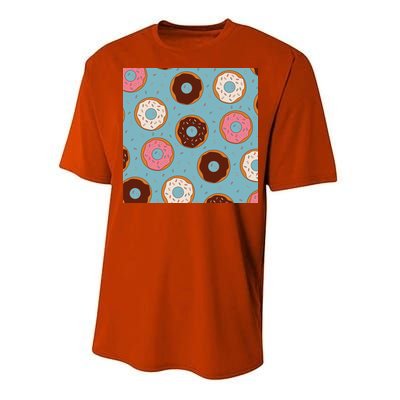 Donut Sweet Pastries Pattern Performance Sprint T-Shirt