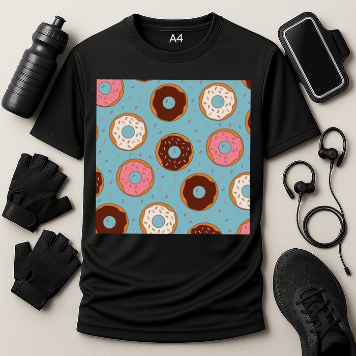 Donut Sweet Pastries Pattern Performance Shirt