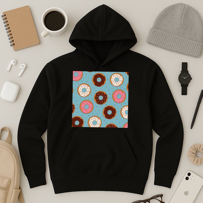 Donut Sweet Pastries Pattern Hoodie