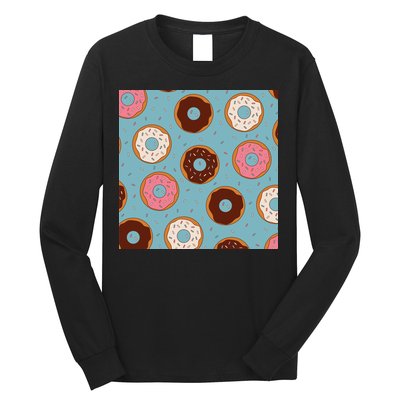 Donut Sweet Pastries Pattern Long Sleeve Shirt