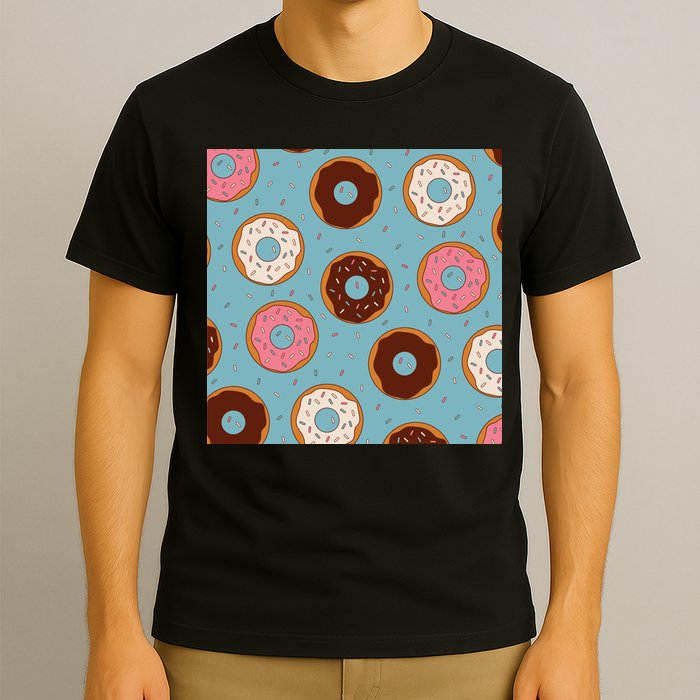 Donut Sweet Pastries Pattern T-Shirt