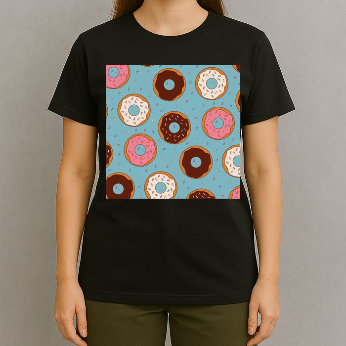 Donut Sweet Pastries Pattern T-Shirt