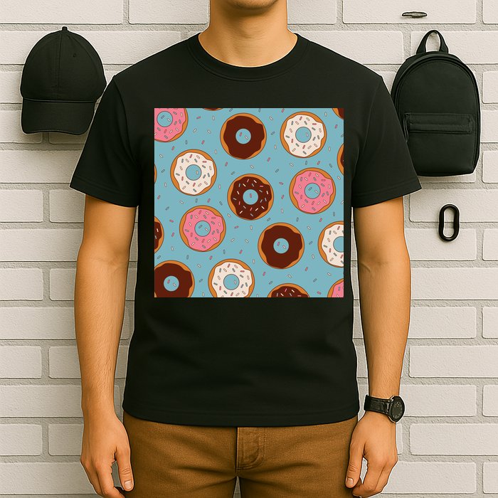 Donut Sweet Pastries Pattern T-Shirt