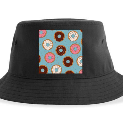 Donut Sweet Pastries Pattern Sustainable Bucket Hat