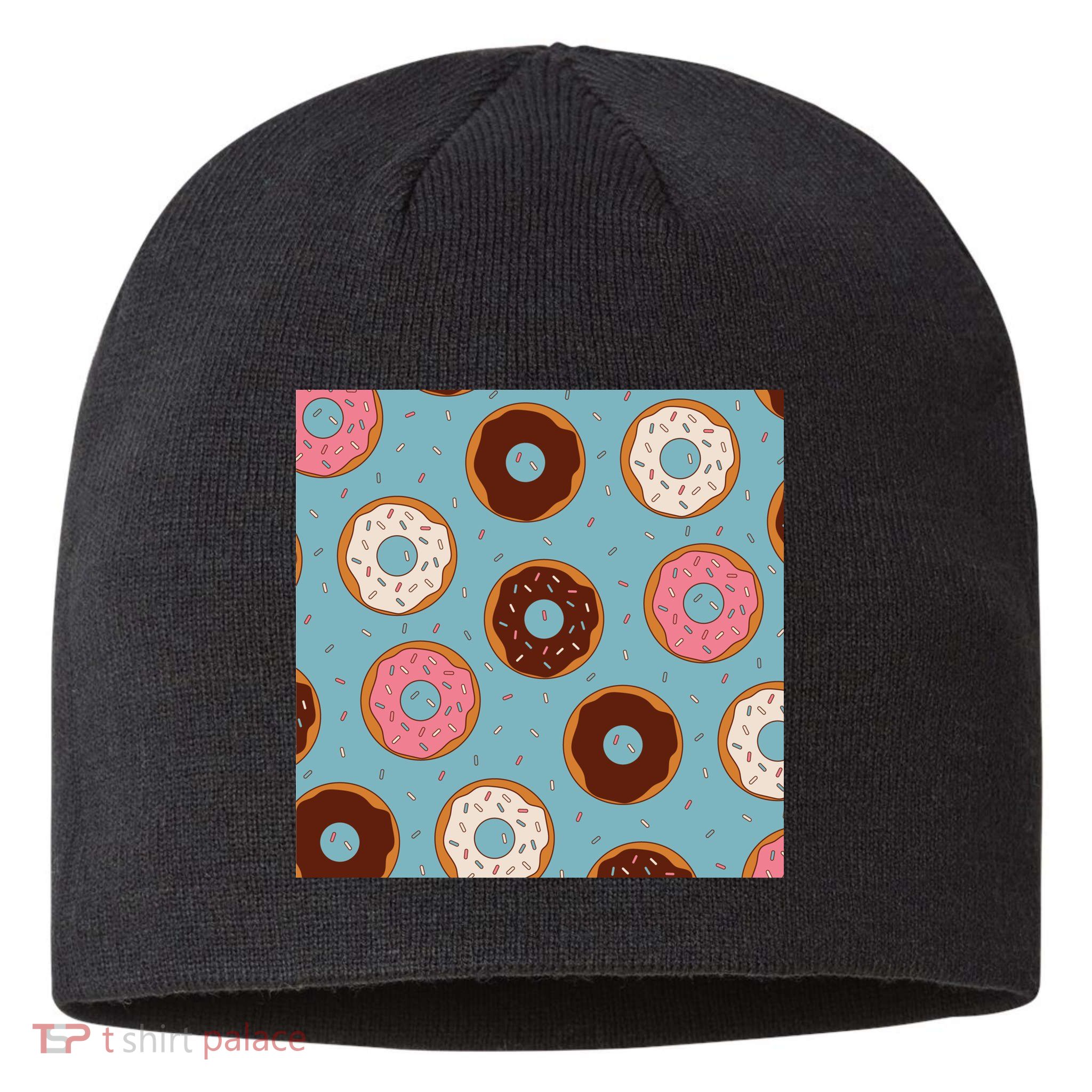 Donut Sweet Pastries Pattern Sustainable Beanie