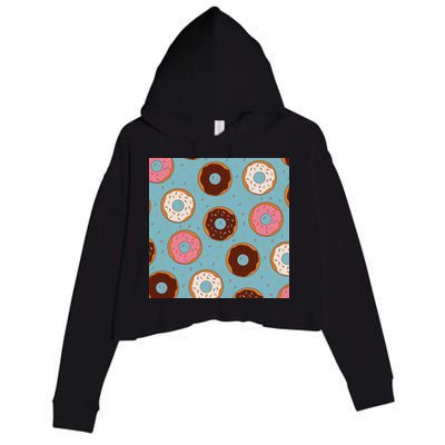 Donut Sweet Pastries Pattern Crop Fleece Hoodie
