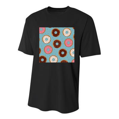 Donut Sweet Pastries Pattern Youth Performance Sprint T-Shirt
