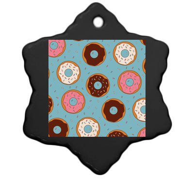 Donut Sweet Pastries Pattern Ceramic Star Ornament