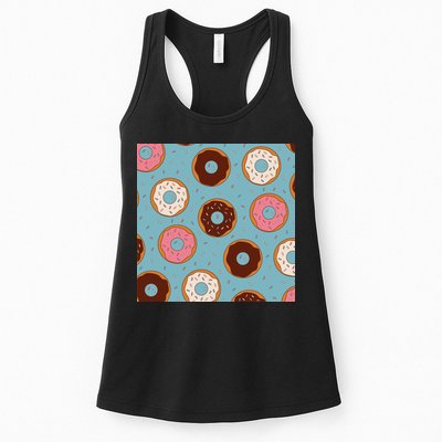 Donut Sweet Pastries Pattern Womens Tank Top