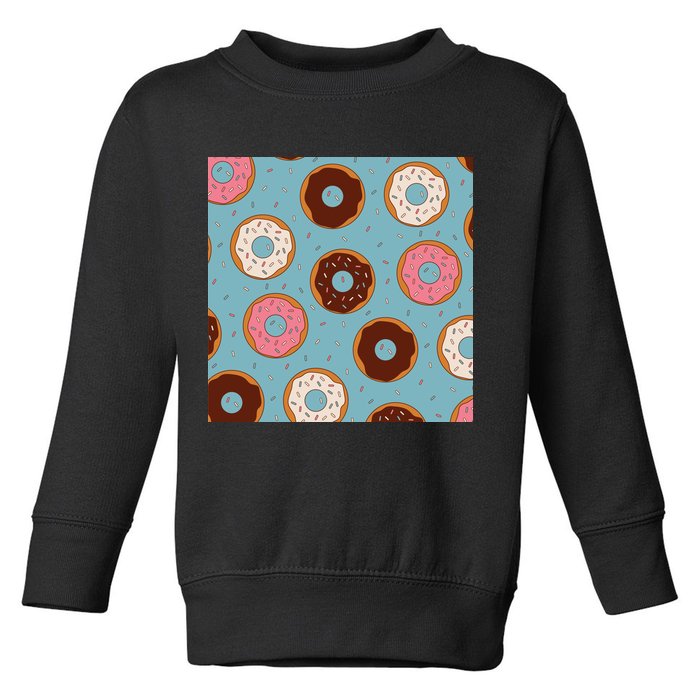 Donut Sweet Pastries Pattern Toddler Sweatshirt