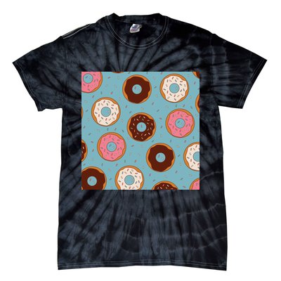 Donut Sweet Pastries Pattern Tie-Dye T-Shirt