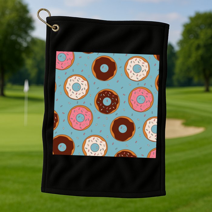 Donut Sweet Pastries Pattern Golf Towel