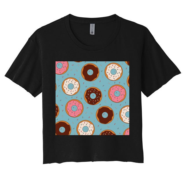 Donut Sweet Pastries Pattern Crop Top