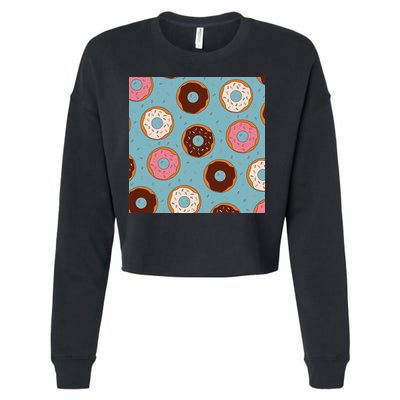 Donut Sweet Pastries Pattern Cropped Pullover Crew