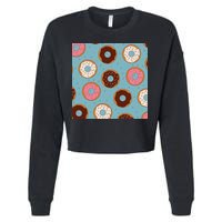 Donut Sweet Pastries Pattern Cropped Pullover Crew