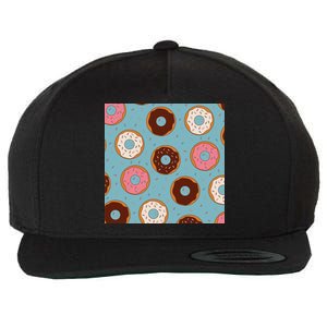 Donut Sweet Pastries Pattern Wool Snapback Cap