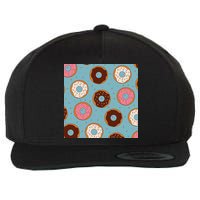 Donut Sweet Pastries Pattern Wool Snapback Cap