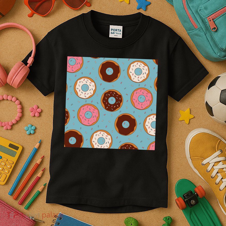 Donut Sweet Pastries Pattern Kids T-Shirt