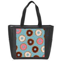 Donut Sweet Pastries Pattern Zip Tote Bag