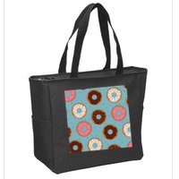 Donut Sweet Pastries Pattern Zip Tote Bag