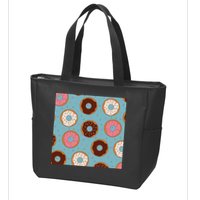 Donut Sweet Pastries Pattern Zip Tote Bag