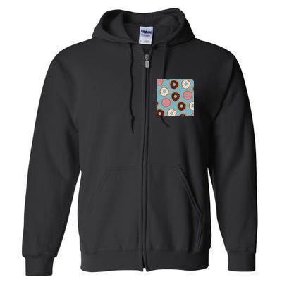 Donut Sweet Pastries Pattern Full Zip Hoodie