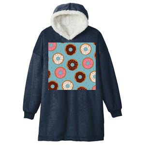 Donut Sweet Pastries Pattern Hooded Wearable Blanket