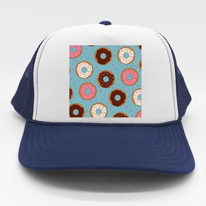 Donut Sweet Pastries Pattern Trucker Hat