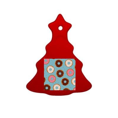 Donut Sweet Pastries Pattern Ceramic Tree Ornament