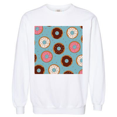 Donut Sweet Pastries Pattern Garment-Dyed Sweatshirt