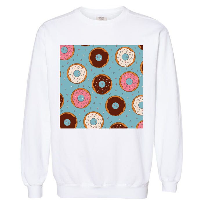 Donut Sweet Pastries Pattern Garment-Dyed Sweatshirt