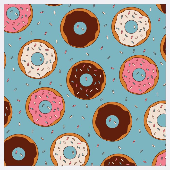 Donut Sweet Pastries Pattern Garment-Dyed Sweatshirt