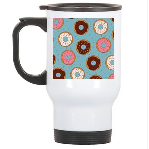 Donut Sweet Pastries Pattern Stainless Steel Travel Mug