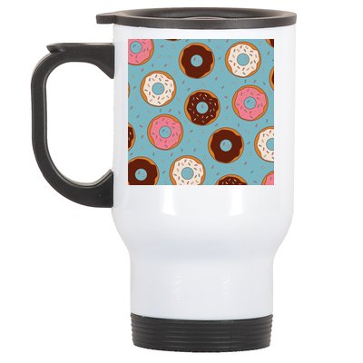 Donut Sweet Pastries Pattern Stainless Steel Travel Mug